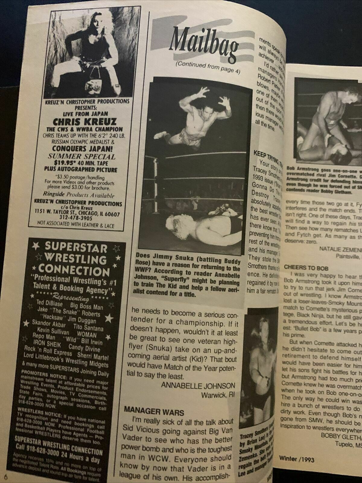 Wrestle America Magazine Winter 1993 - Vicious Vs Vader