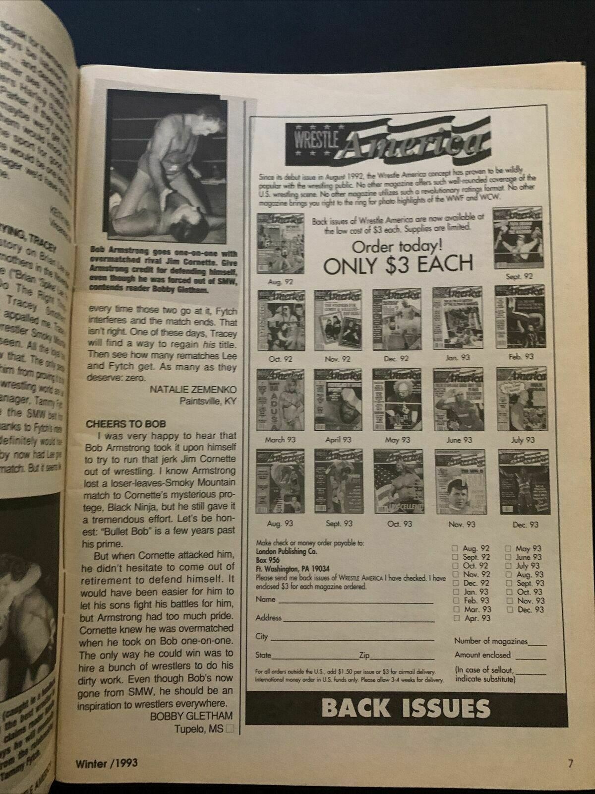 Wrestle America Magazine Winter 1993 - Vicious Vs Vader