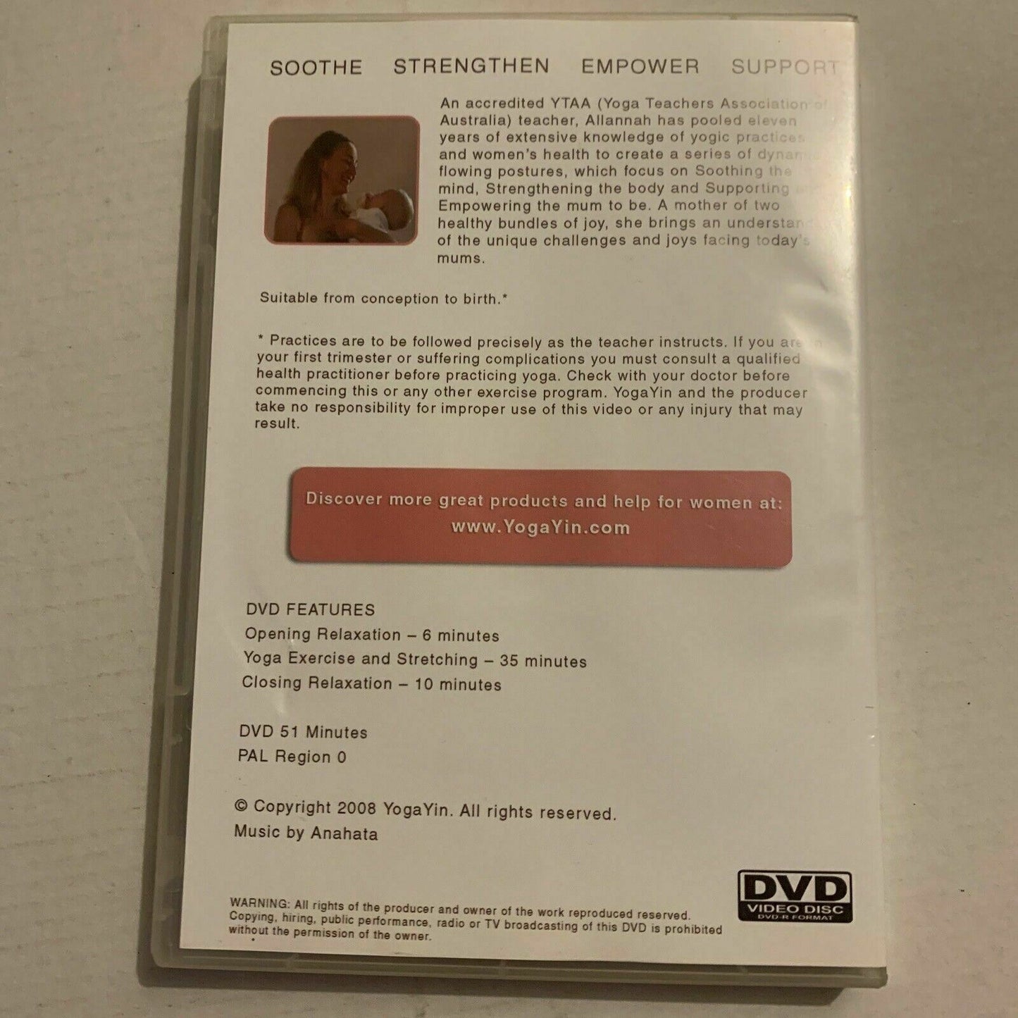 YogaYin - Pregnancy Yoga (DVD, 2008) Region Free