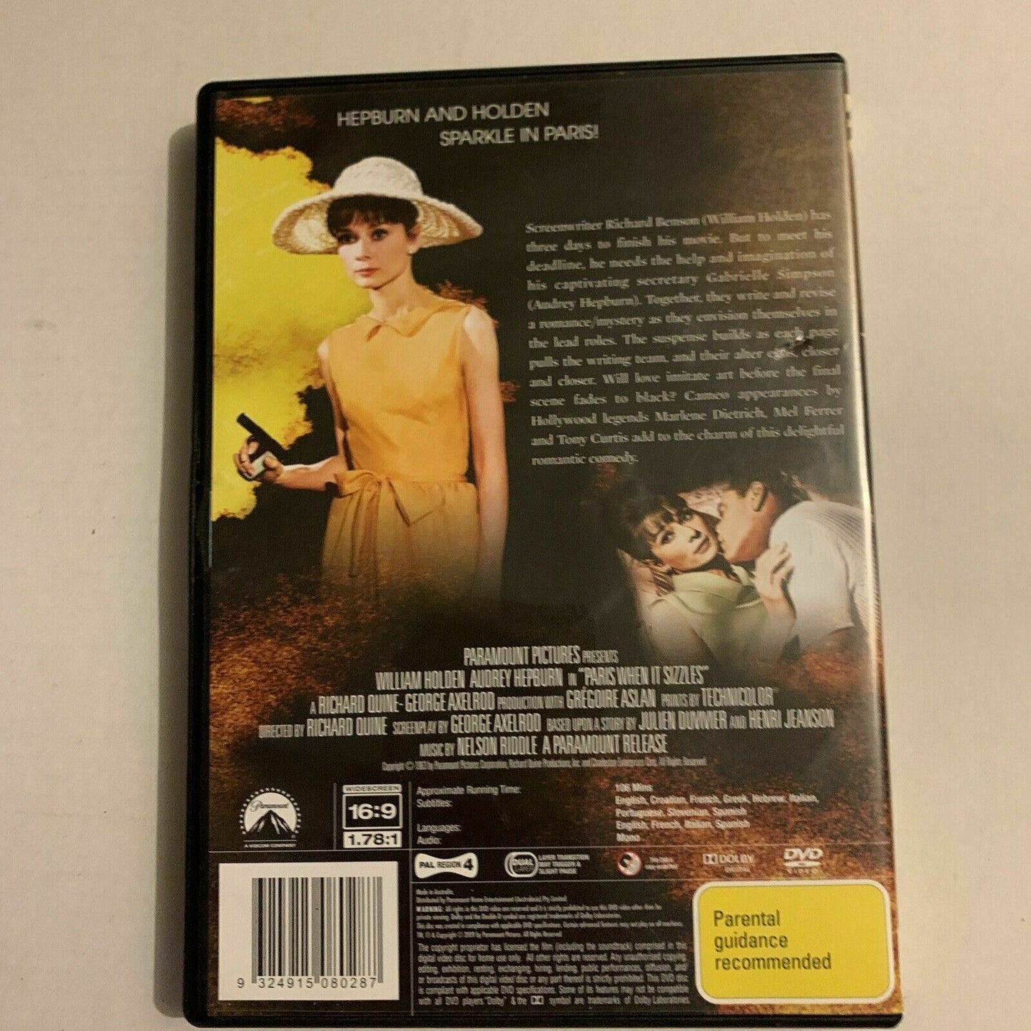 Paris When It Sizzles - 80 Years Of Audrey (DVD, 1963) Audrey Hepburn. Region 4