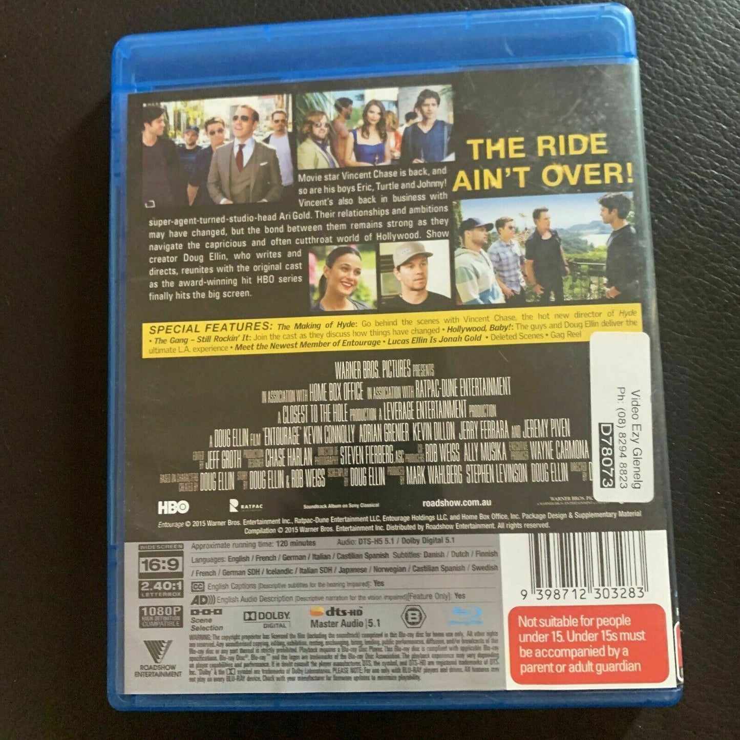 Entourage - The Movie (Bluray, 2015) Kevin Connolly, Adrian Grenier. Region B