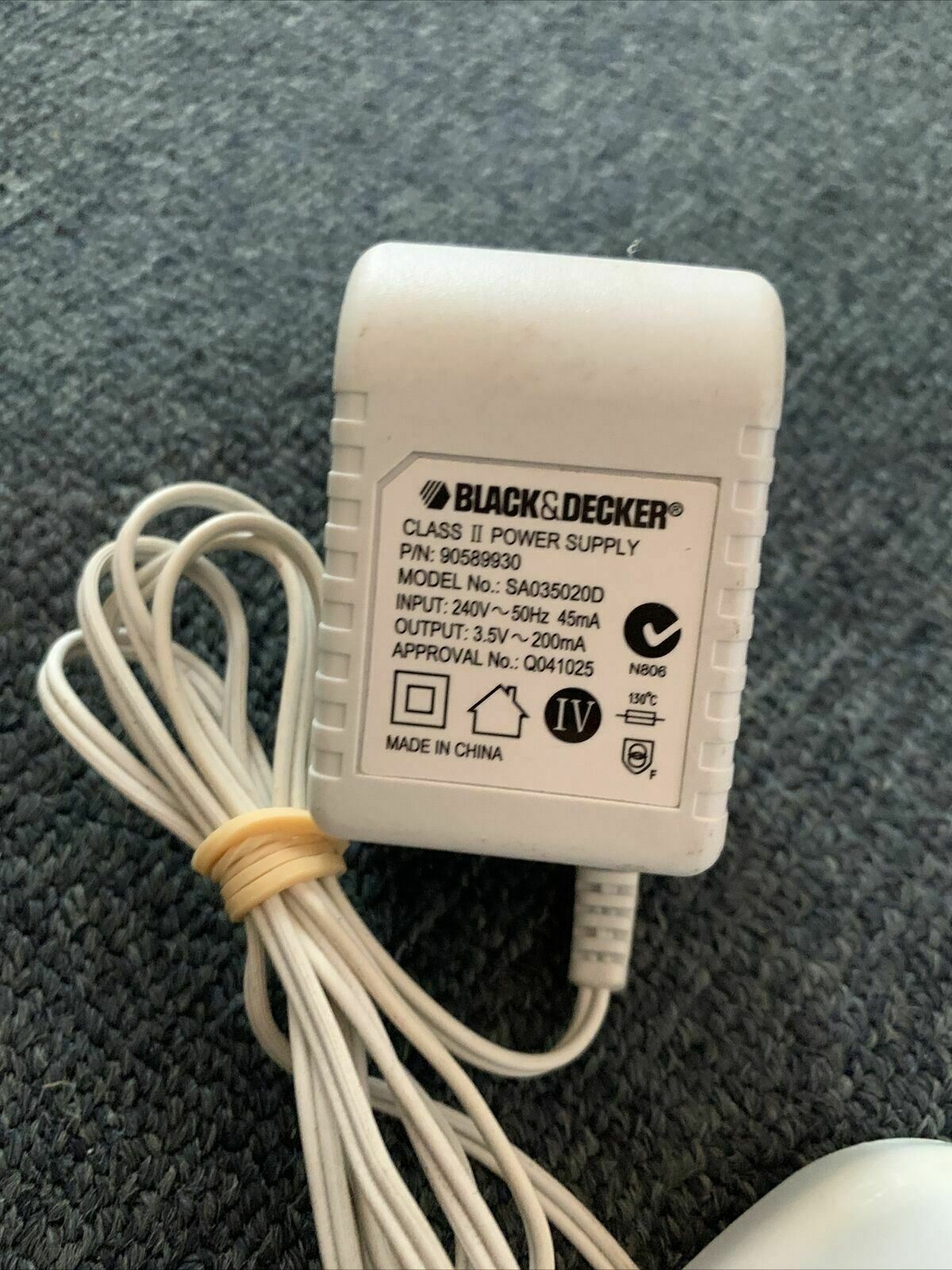 Genuine Black & Decker SA035020D Charger & Power Supply