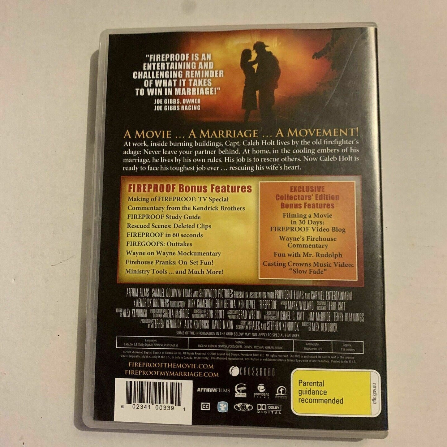 Fireproof Never Leave Your Partner Behind (DVD, 2009) Kirk Cameron, Erin Bethe
