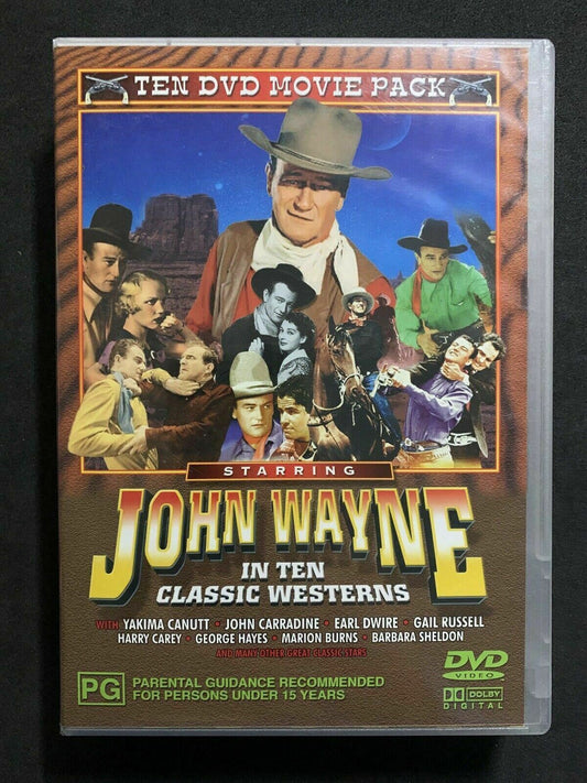 John Wayne in 10 Classic Westerns (4 Disc DVD Set) PAL (Aus)