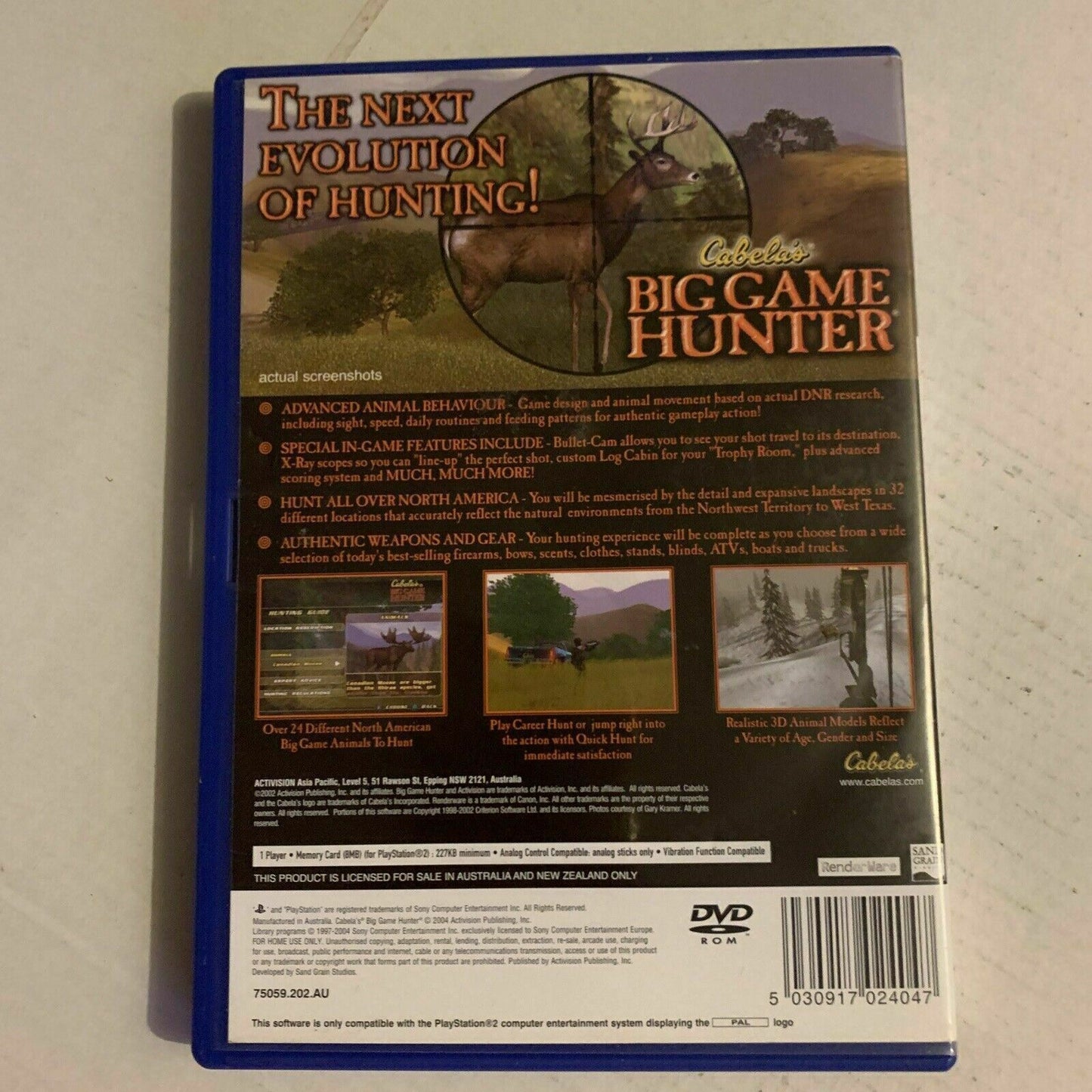 Cabela's Big Game Hunter - Sony PS2 PAL - Includes Manual