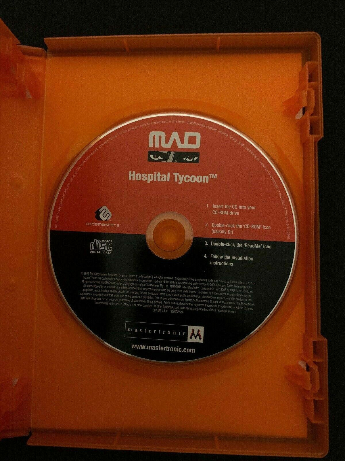 Hospital Tycoon PC CD-ROM Ubisoft Codemasters Doctor Nurse Sim Management Game