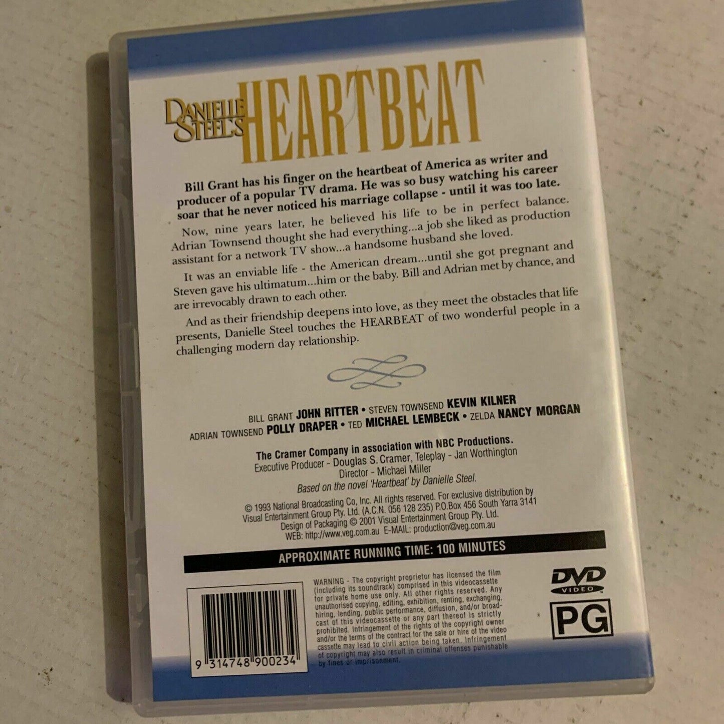 Danielle Steel's - Heartbeat (DVD, 1993) John Ritter, Polly Draper, Nancy Morgan