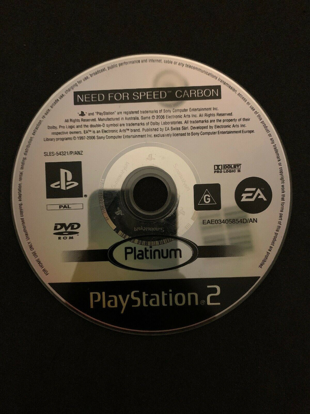 Need For Speed Carbon Platinum PS2 Game Complete With Manual PAL
