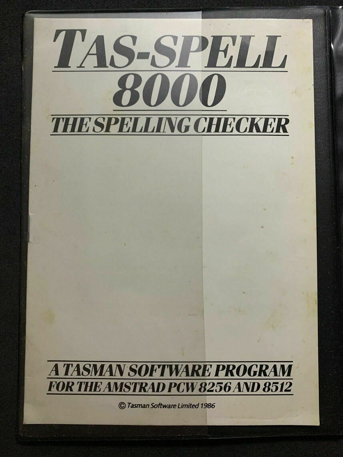 TAS-SPELL 8000 Spelling Checker For Amstrad PCW 8256 and 8512 (1986) Software