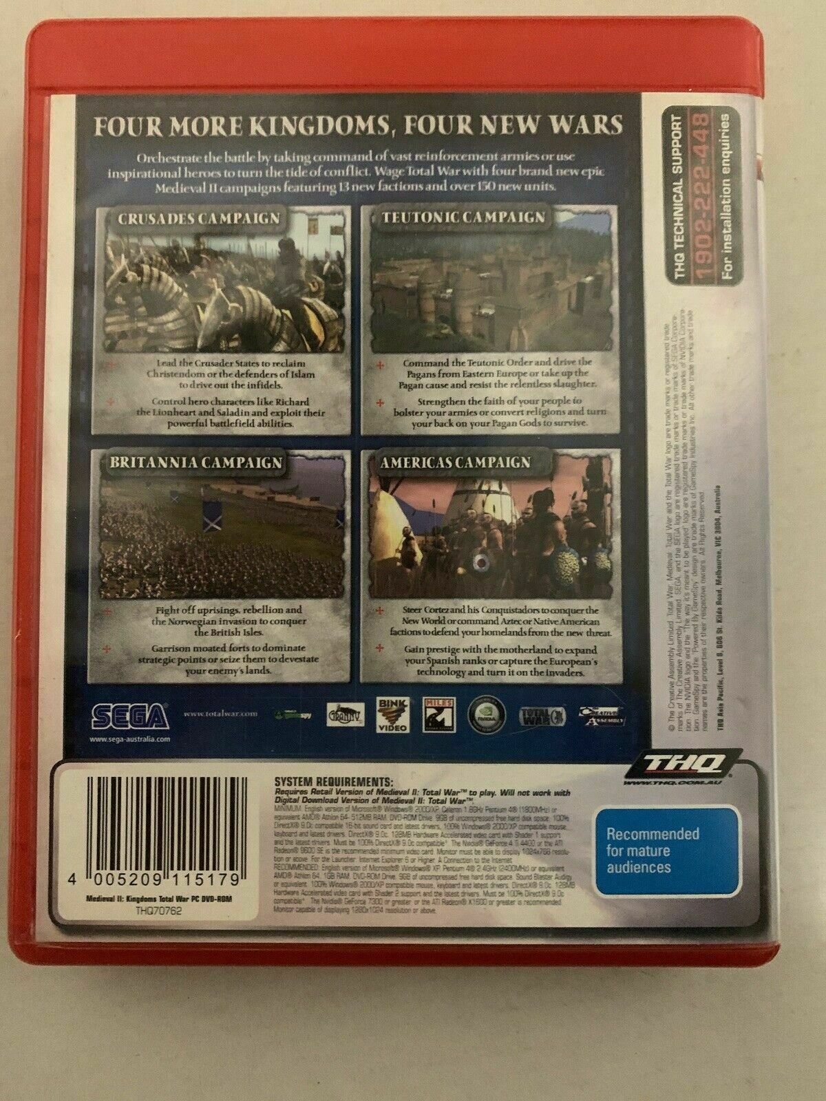 Mediaeval II Total War Kingdoms + Expansion Pack PC DVD-ROM