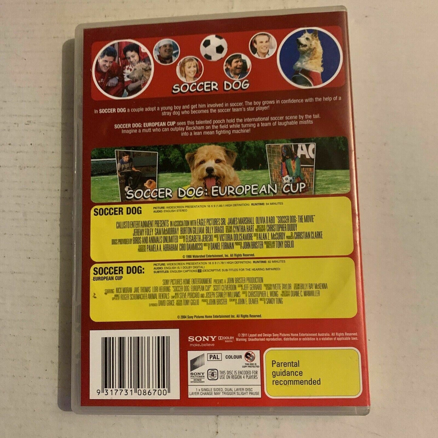 Soccer Dog - The Movie & Soccer Dog - European Cup (DVD, 2007) Region 4