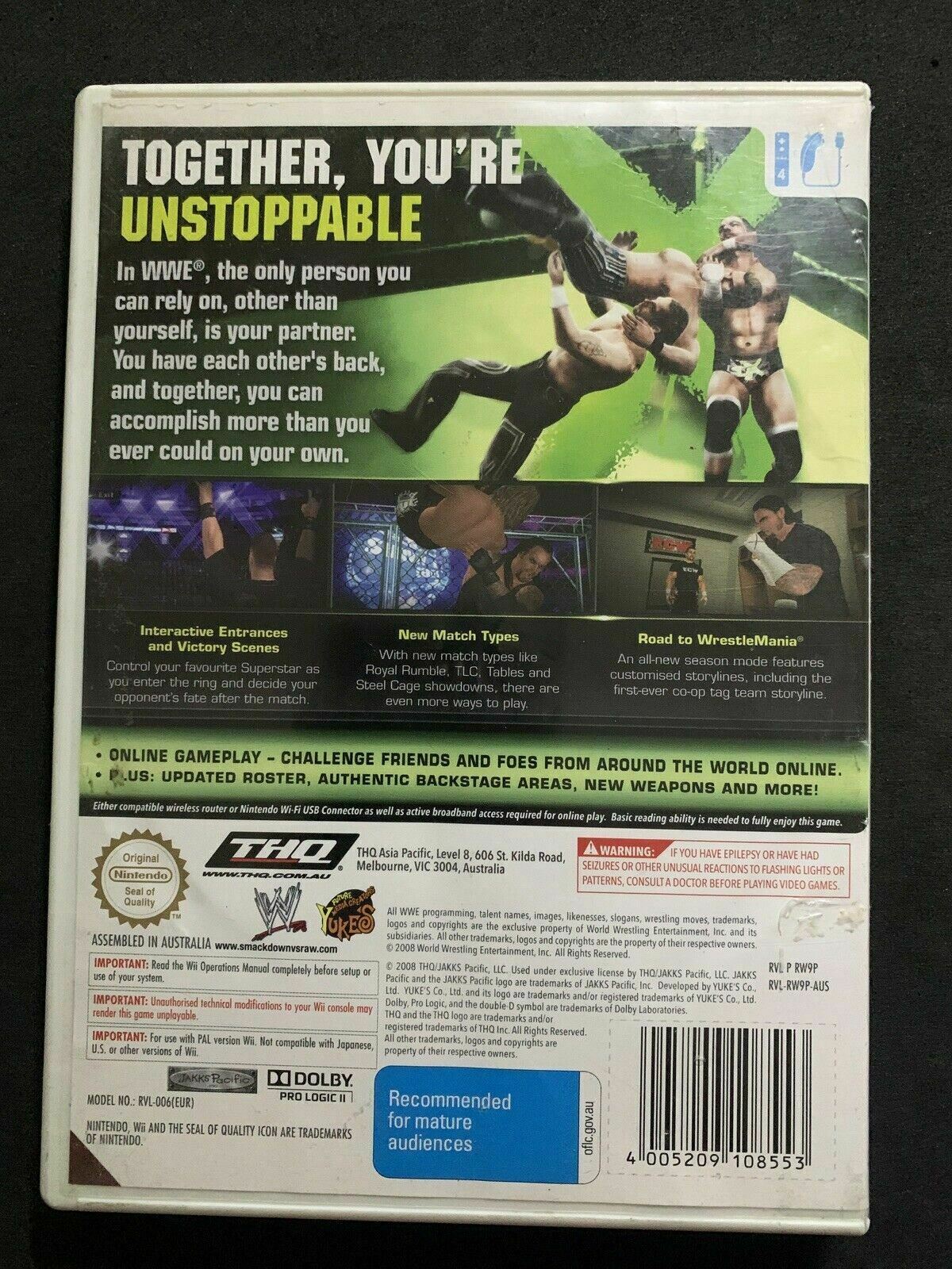 Smackdown Vs Raw 2009 - Nintendo Wii with Manual PAL