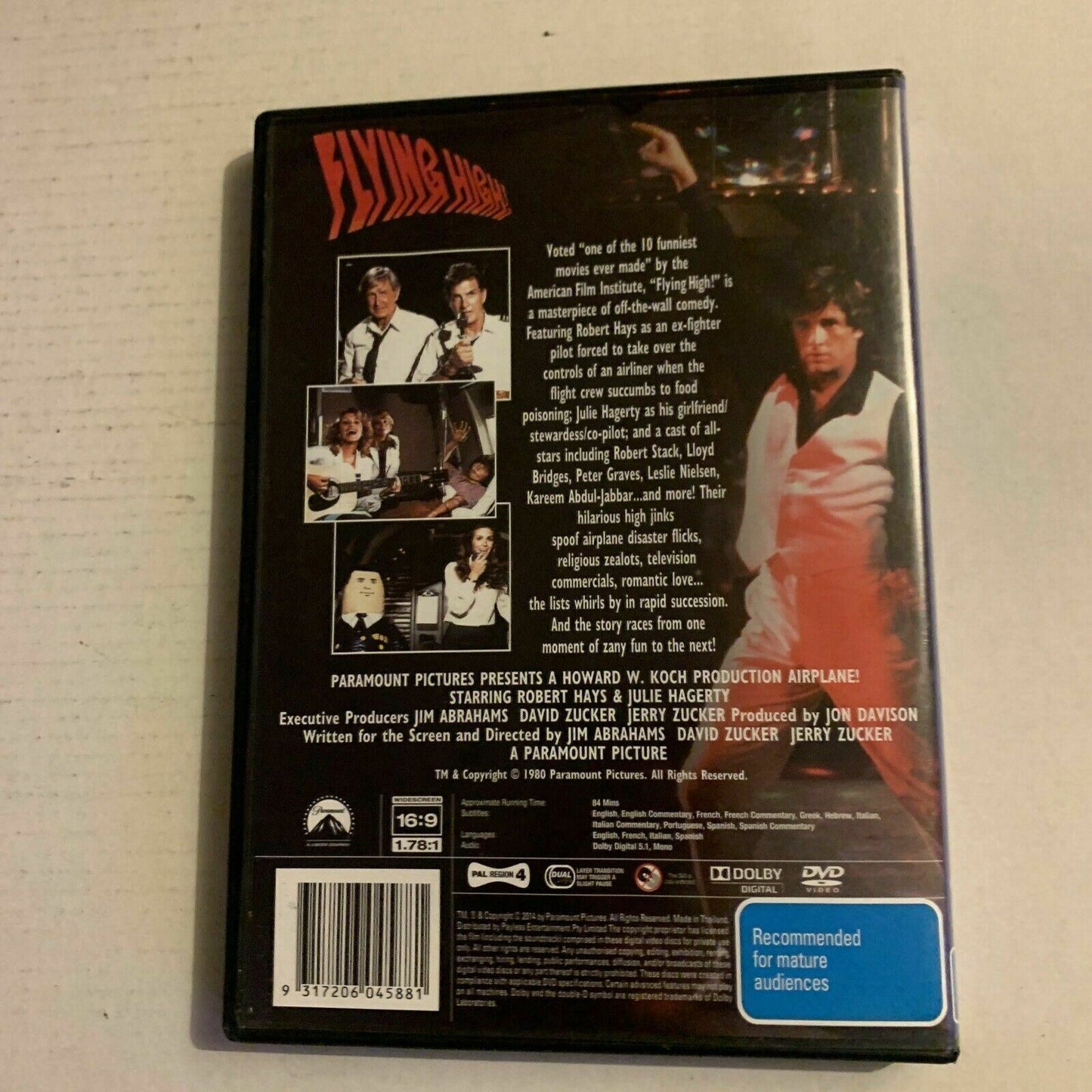 Flying High (DVD, 1980) Robert Hays, Julie Hagerty, Leslie Nielsen - Region 4