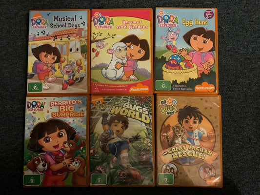 6x Dora The Explorer / Go Diego Go! DVD - Region 4