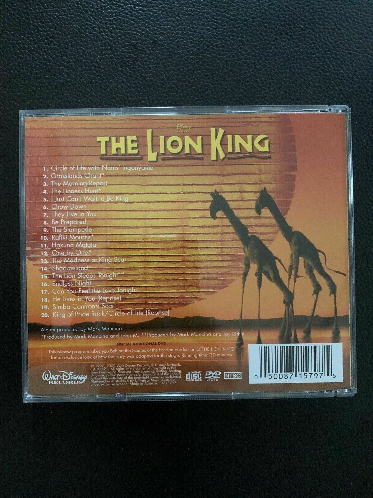 The Lion King - Original Cast Recording - CD Audio and Bonus DVD