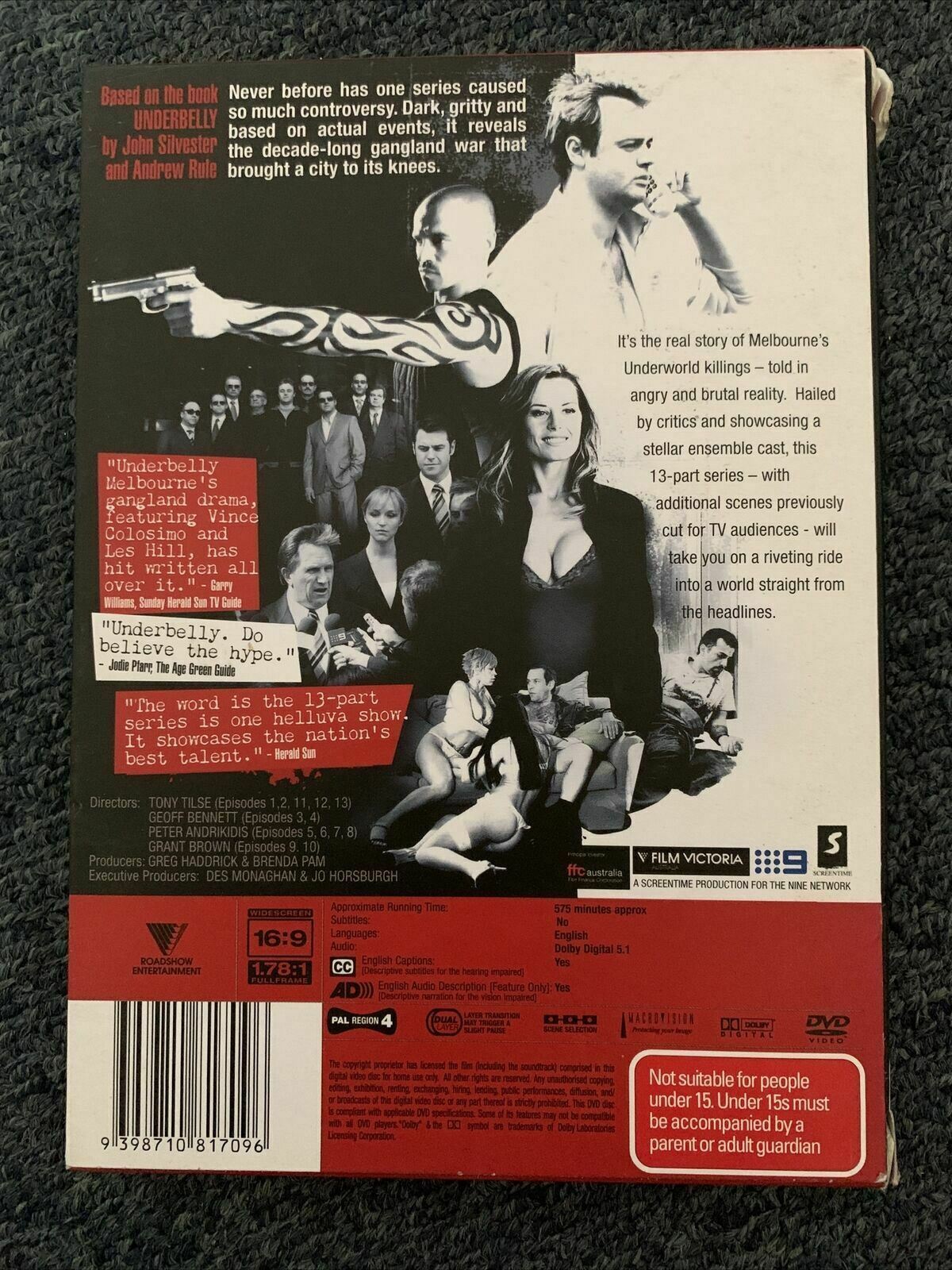 Underbelly- Uncut Edition (DVD, 2008, 4-Disc Set) Region 4