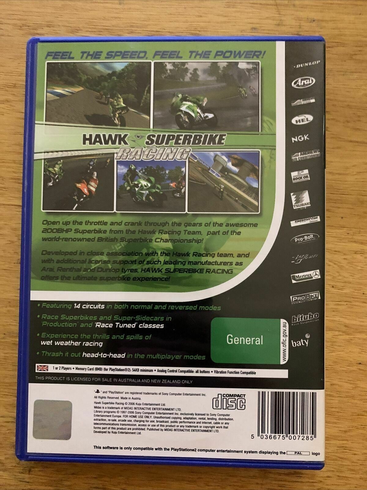 Hawk Superbike Racing - Sony PlayStation PS2 Game PAL