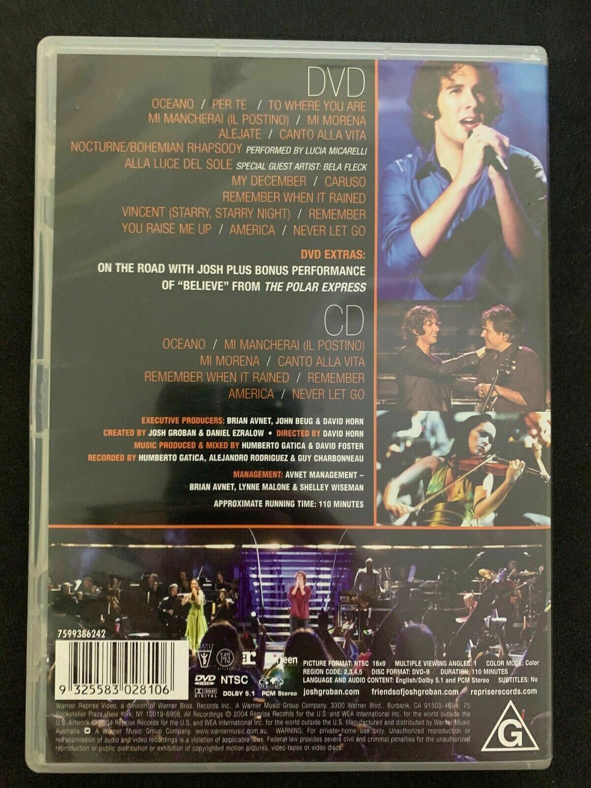 Josh Groban Live At The Greek [ 2 DVD Set + Booklet ] Regions 2,3,4,5
