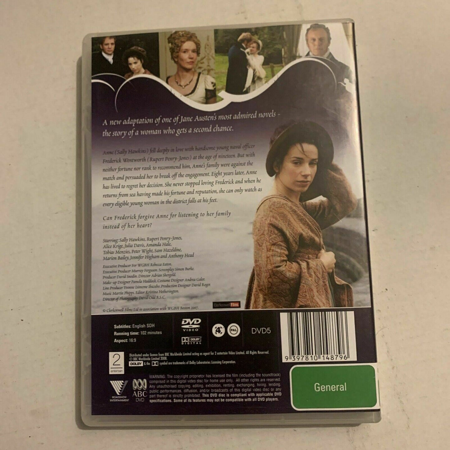 Jane Austen Classic - Persuasion (DVD, 2007) Sally Hawkins. ABC TV Region 4,2