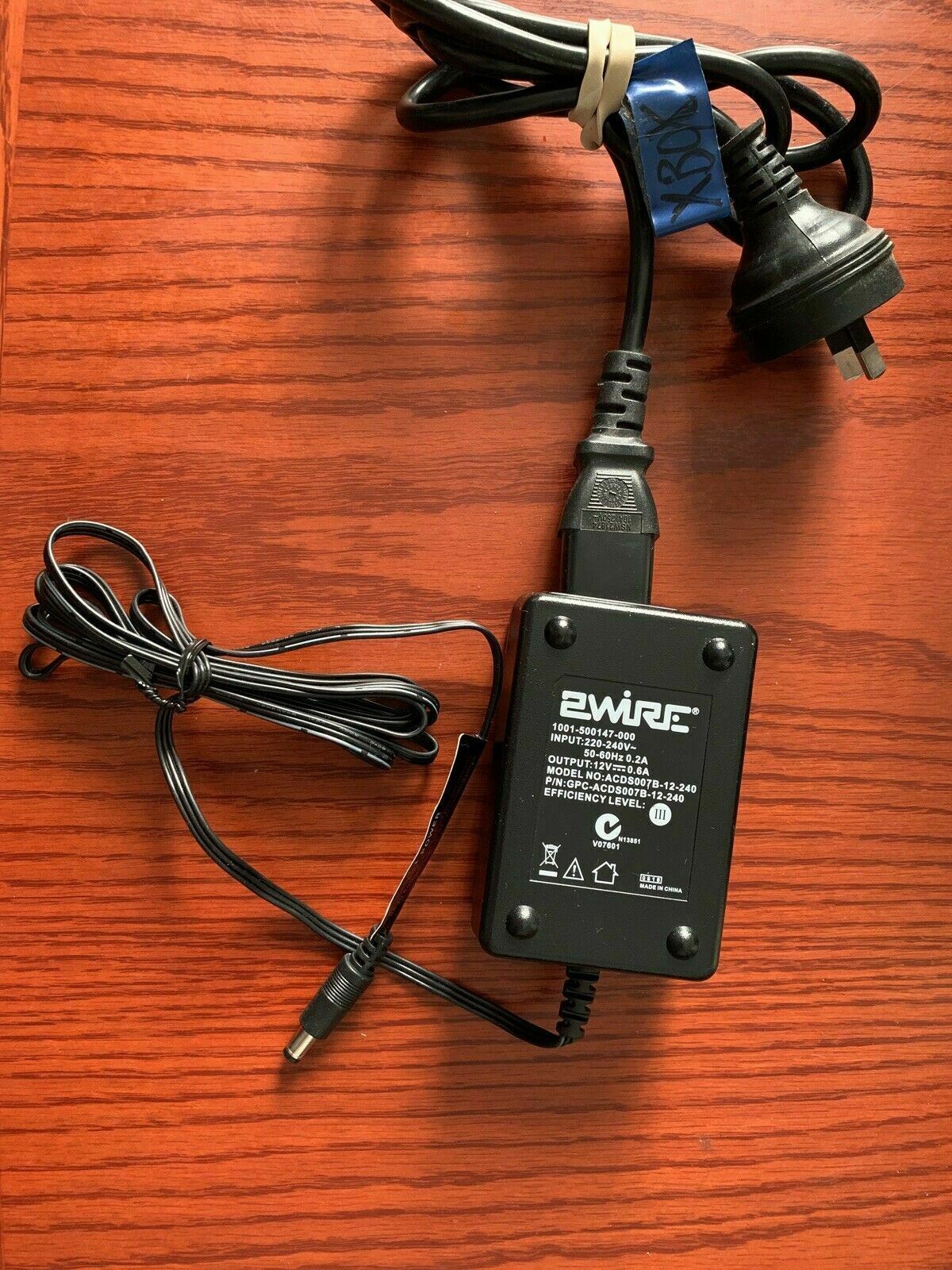 GENUINE 2Wire AC Adapter ACDS007B-12-240 12V POWER SUPPLY P/N GPC-ACDS007B-12