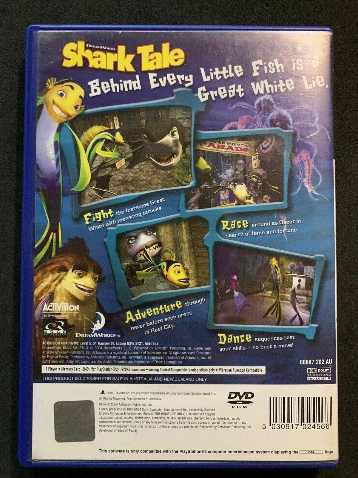 Dreamworks Shark Tale - Sony Playstation 2 PS2 Game Complete AUS PAL