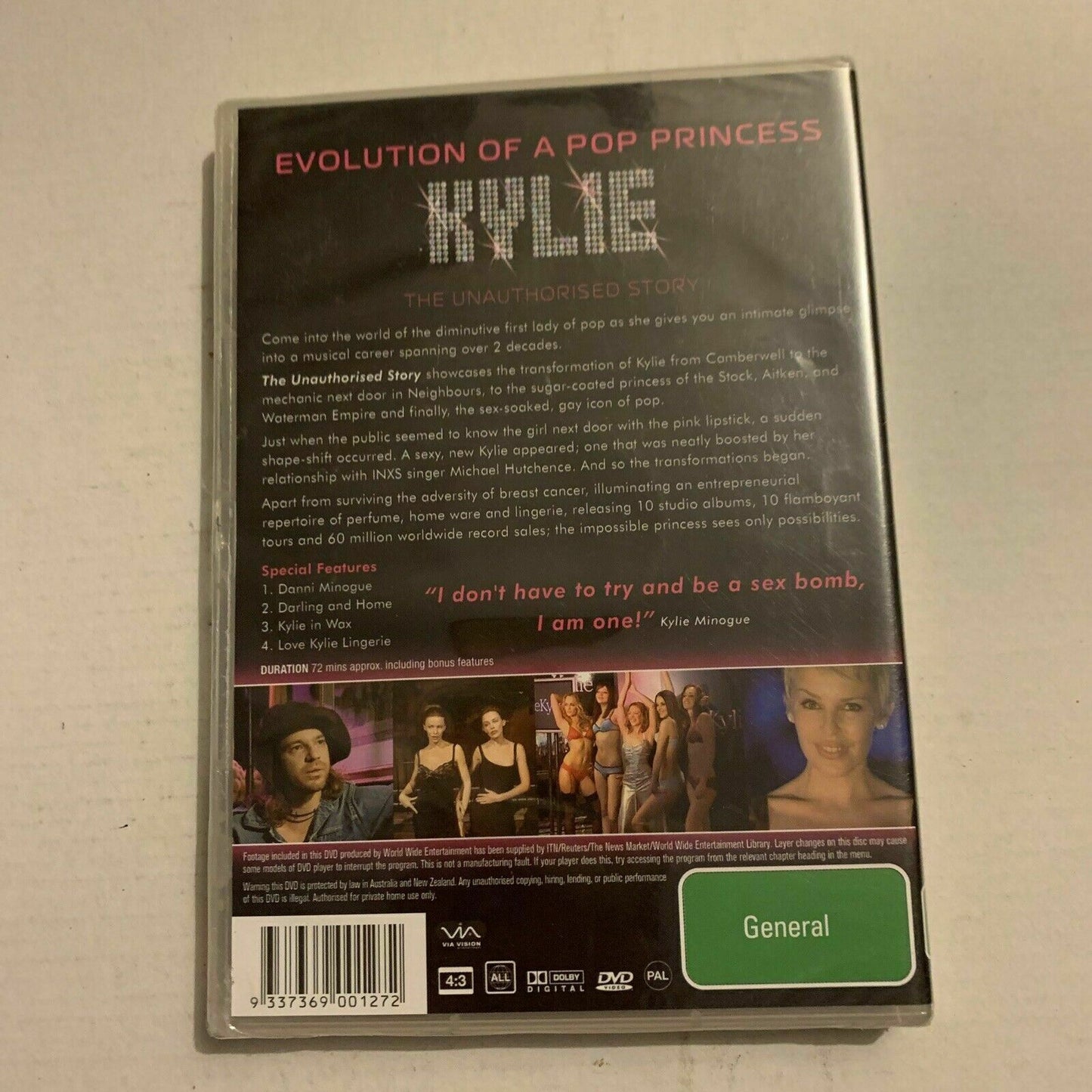 *New Sealed* Kylie - Evolution of a Pop Princess - The Unauthorised Story DVD