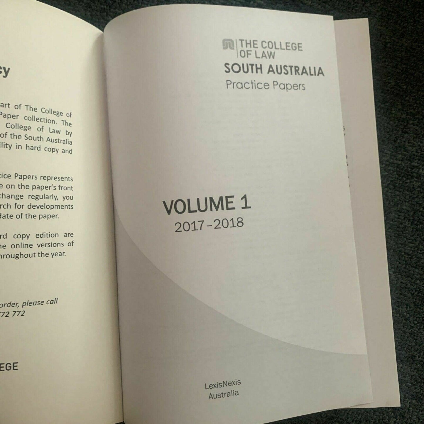 The College Of Law: South Australia Practice Papers 2017-2018 Volume 1