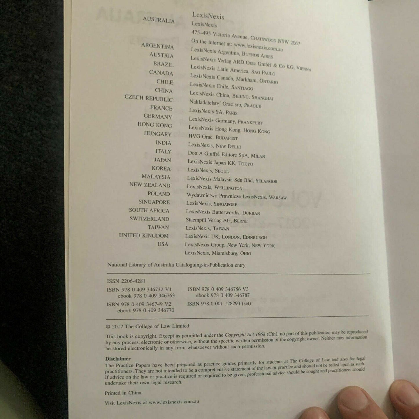 The College Of Law: South Australia Practice Papers 2017-2018 Volume 1