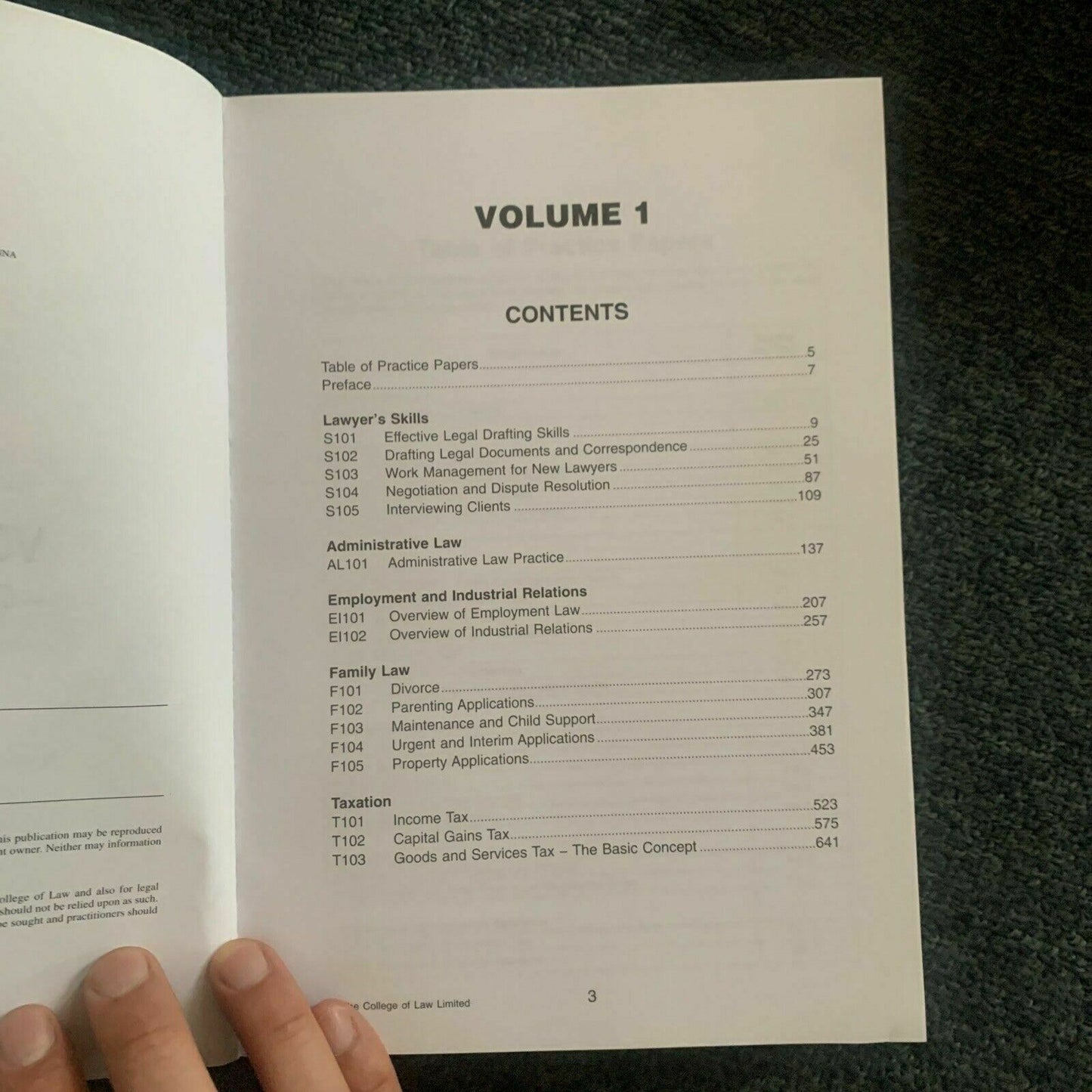 The College Of Law: South Australia Practice Papers 2017-2018 Volume 1