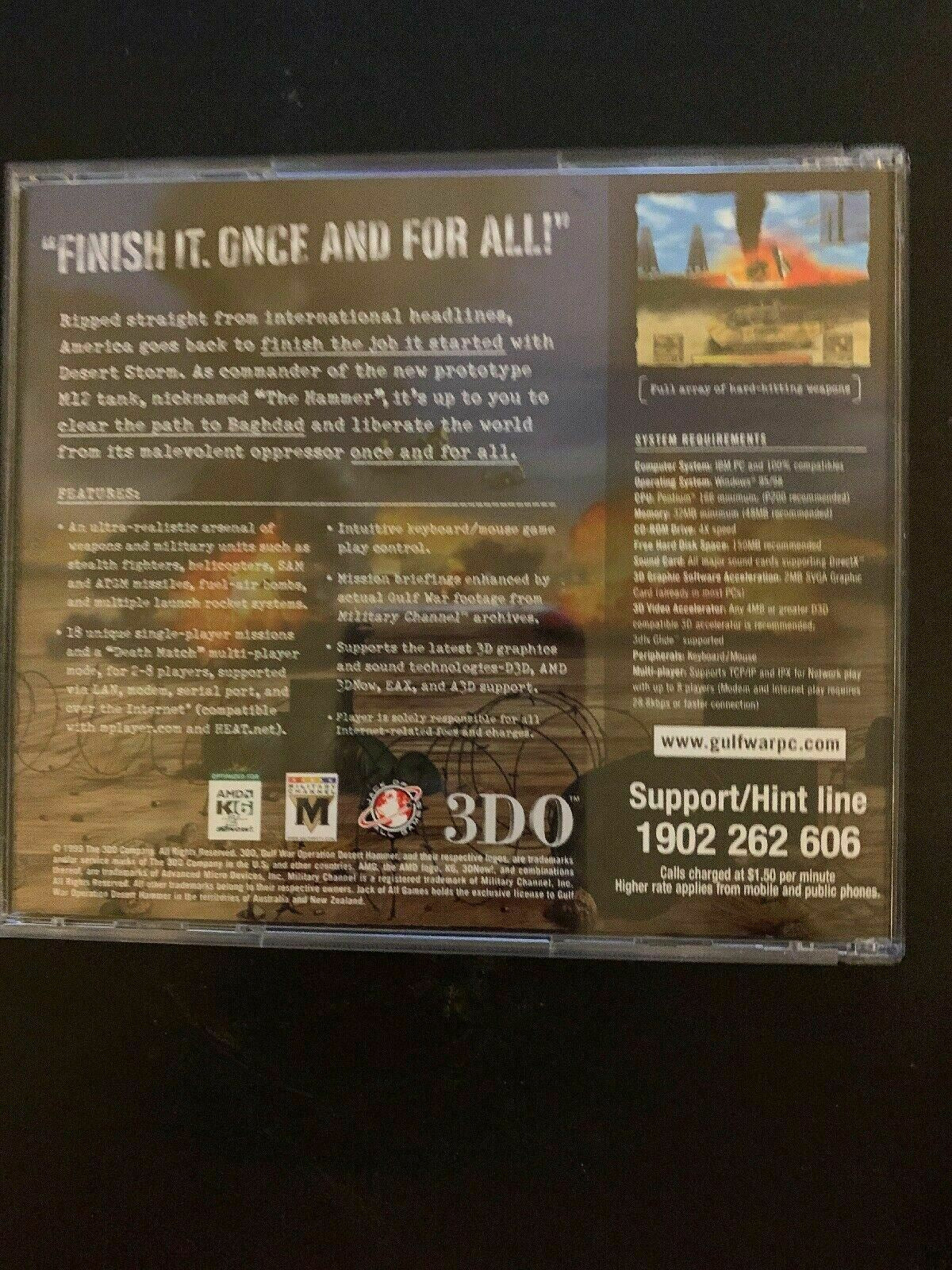 Gulf War Operation Desert Hammer 1999 PC CD-ROM 3DO With Manual
