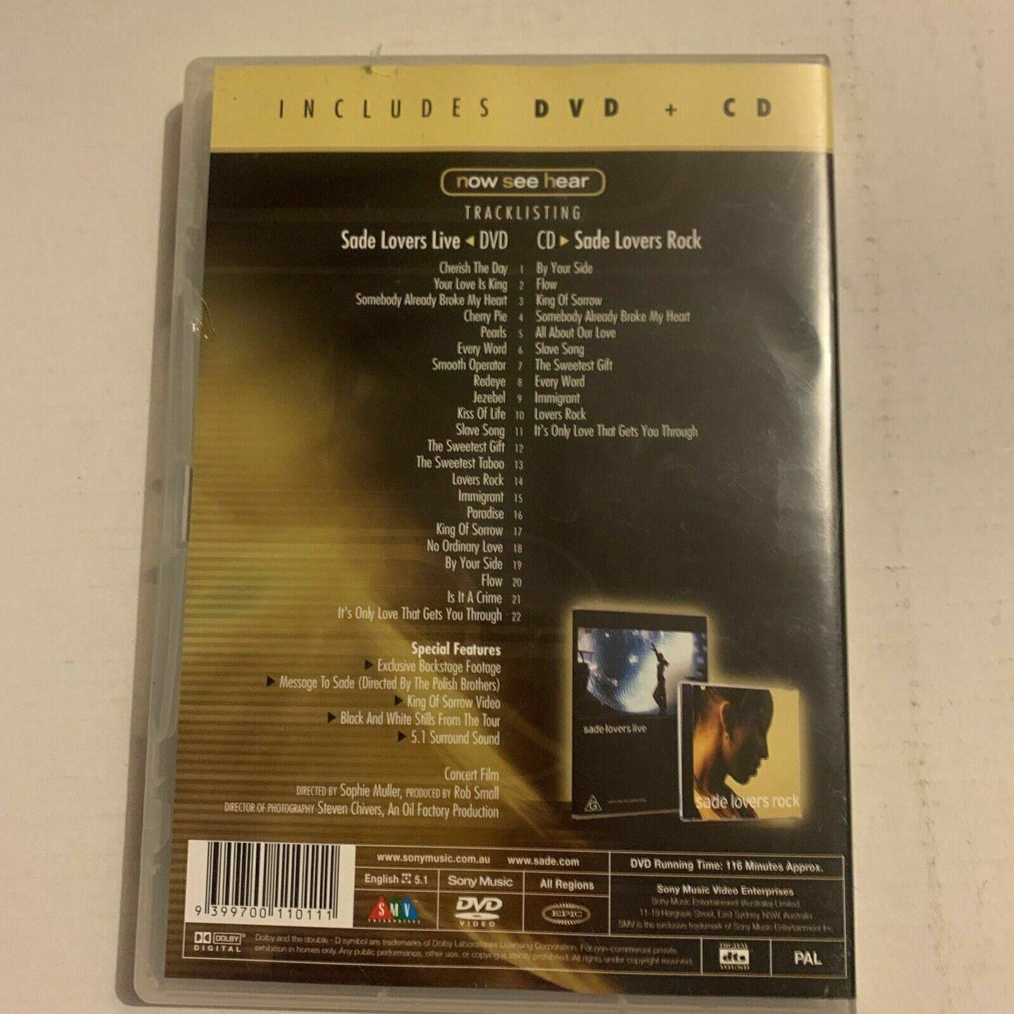 Sade DVD & Sade Lovers Live CD - Sade Lovers Rock. Region Free