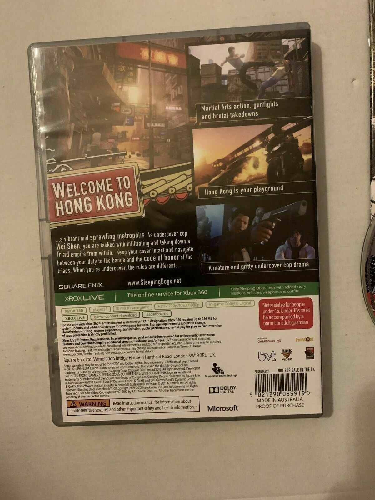 Sleeping Dogs Xbox 360 With Manual PAL