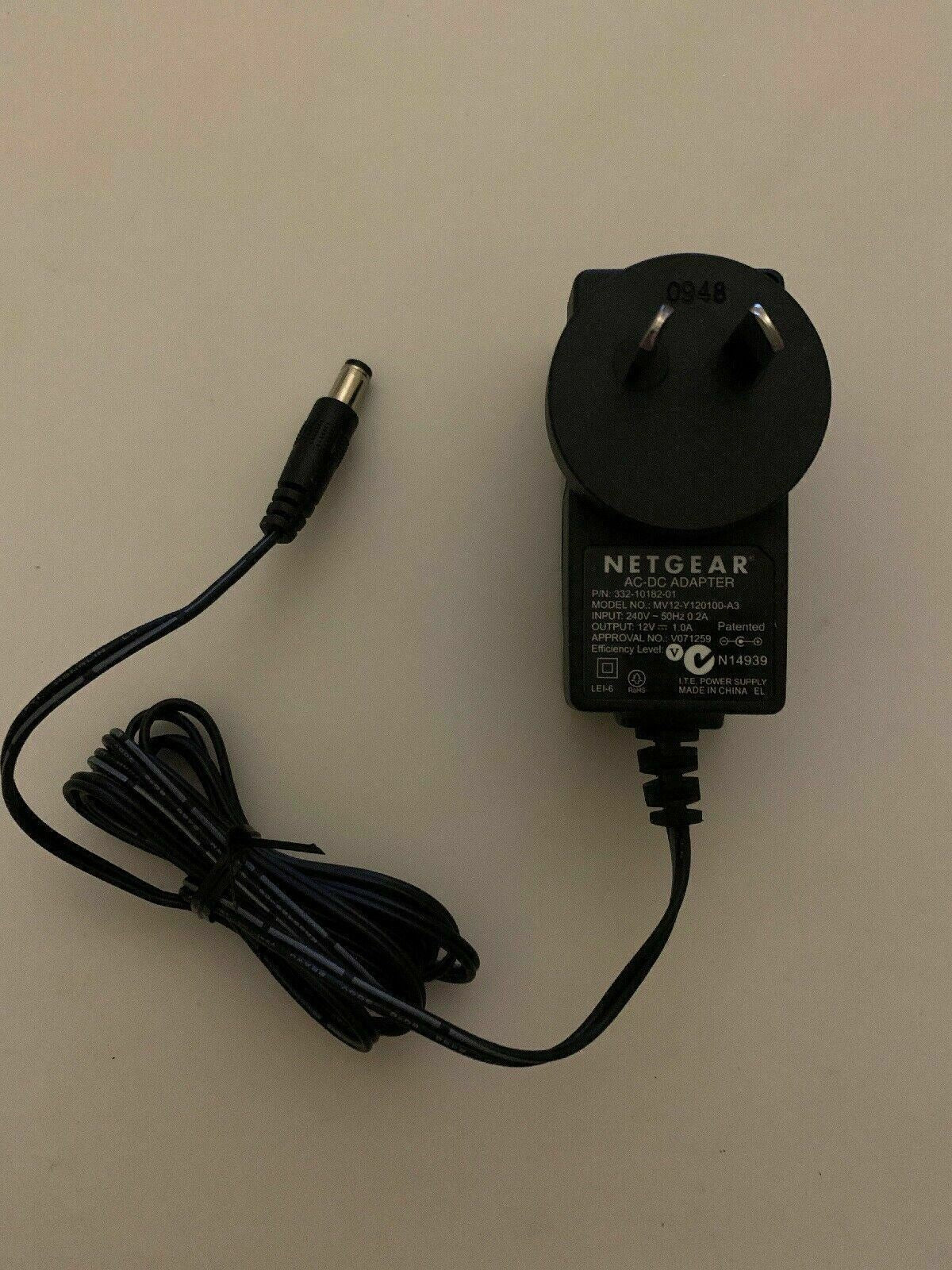 Netgear AC Adapter MV12-Y120100-A3 Power Supply 12V 1A      332-10182-01