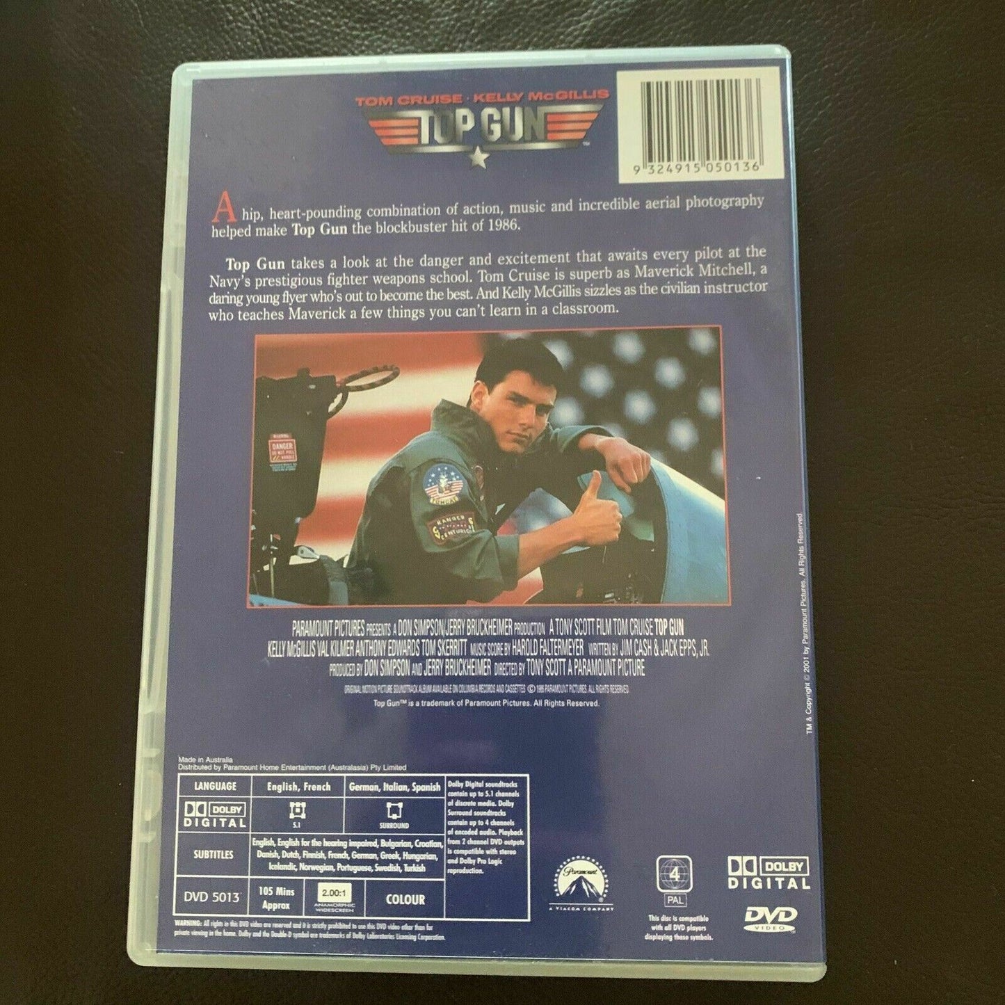 Top Gun (DVD, 1986) Tom Cruise, Kelly McGillis. Region 4