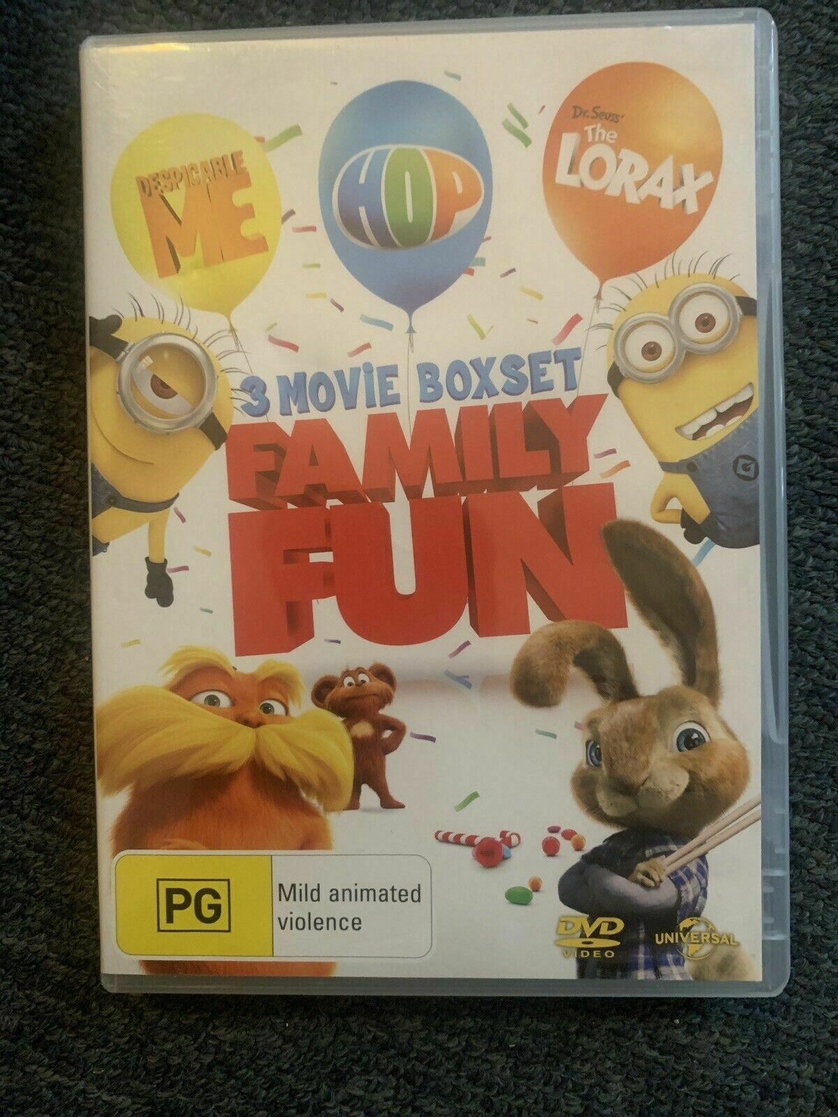 Despicable Me / Dr. Seuss' The Lorax / Hop (DVD, 2013, 3-Disc Set) Region 4,2,5