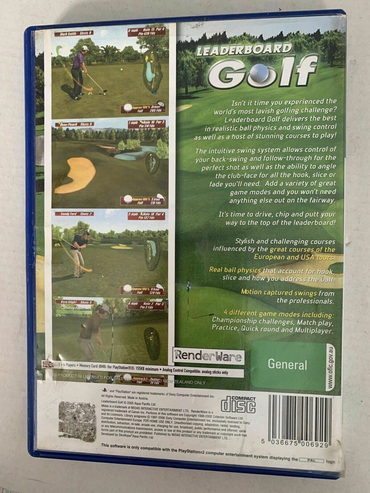 Leaderboard Golf PS2 PAL With Manual