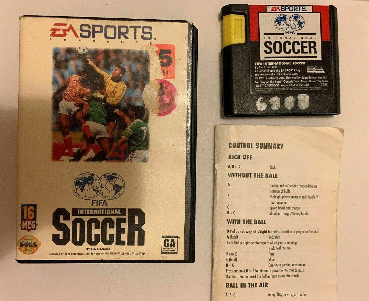 FIFA International Soccer Mega Drive Retro Game, Cartridge, Box & Manual