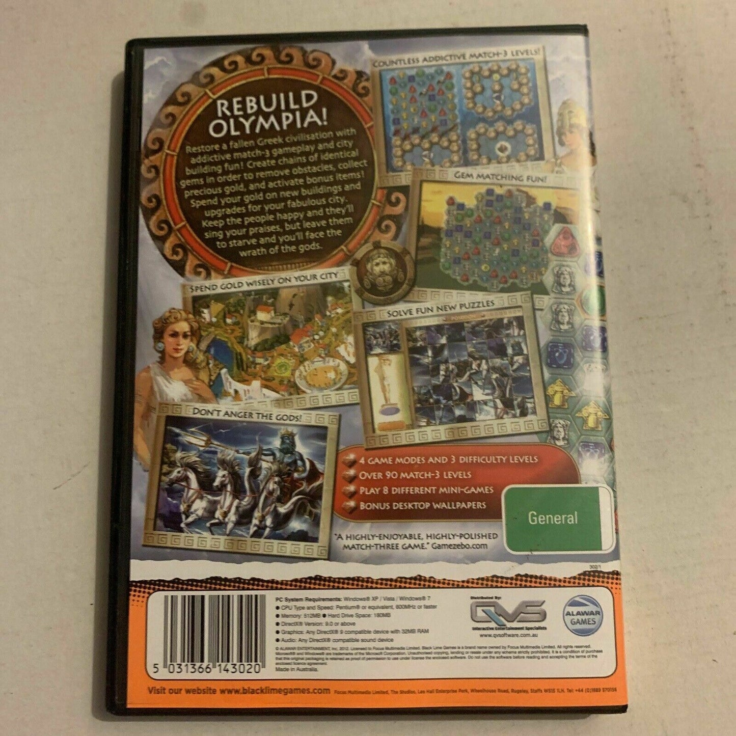 Heroes of Hellas 2: Olympia PC DVD Puzzle Game