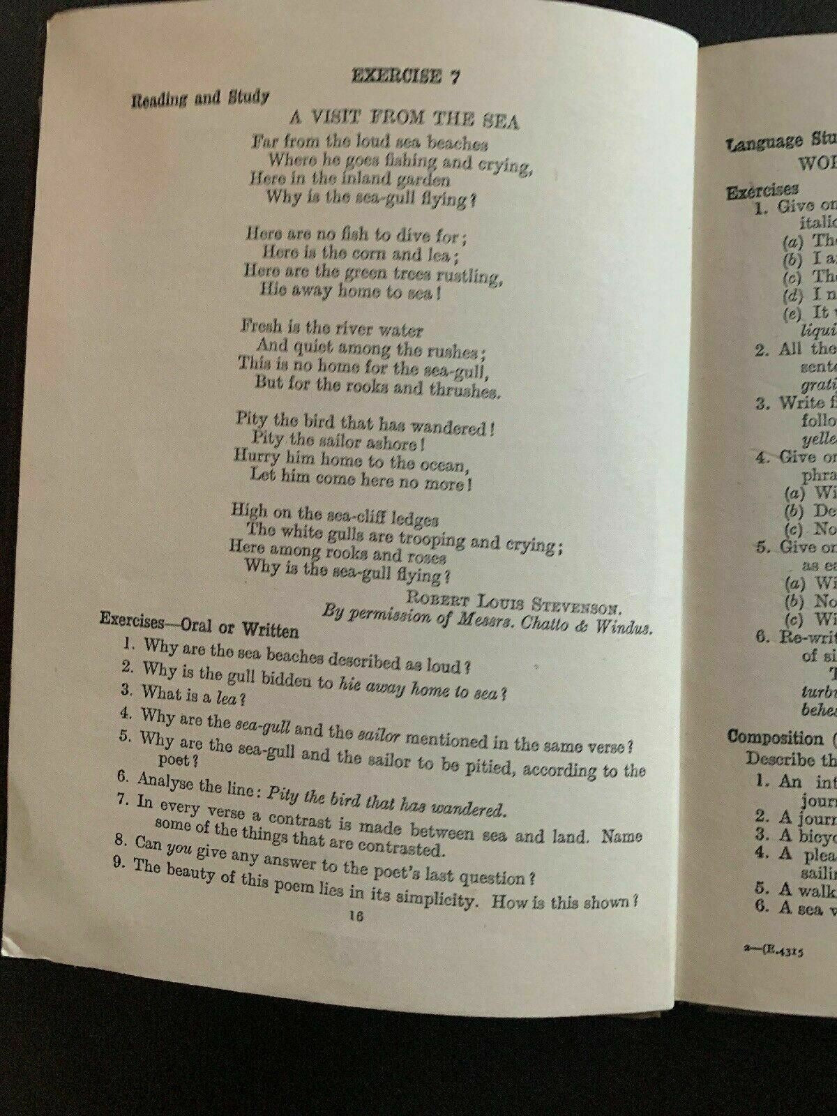 Common Sense English Secondary Book II By F.F Potter Hardcover 1947