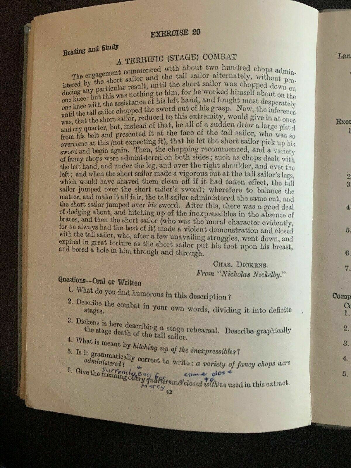 Common Sense English Secondary Book II By F.F Potter Hardcover 1947
