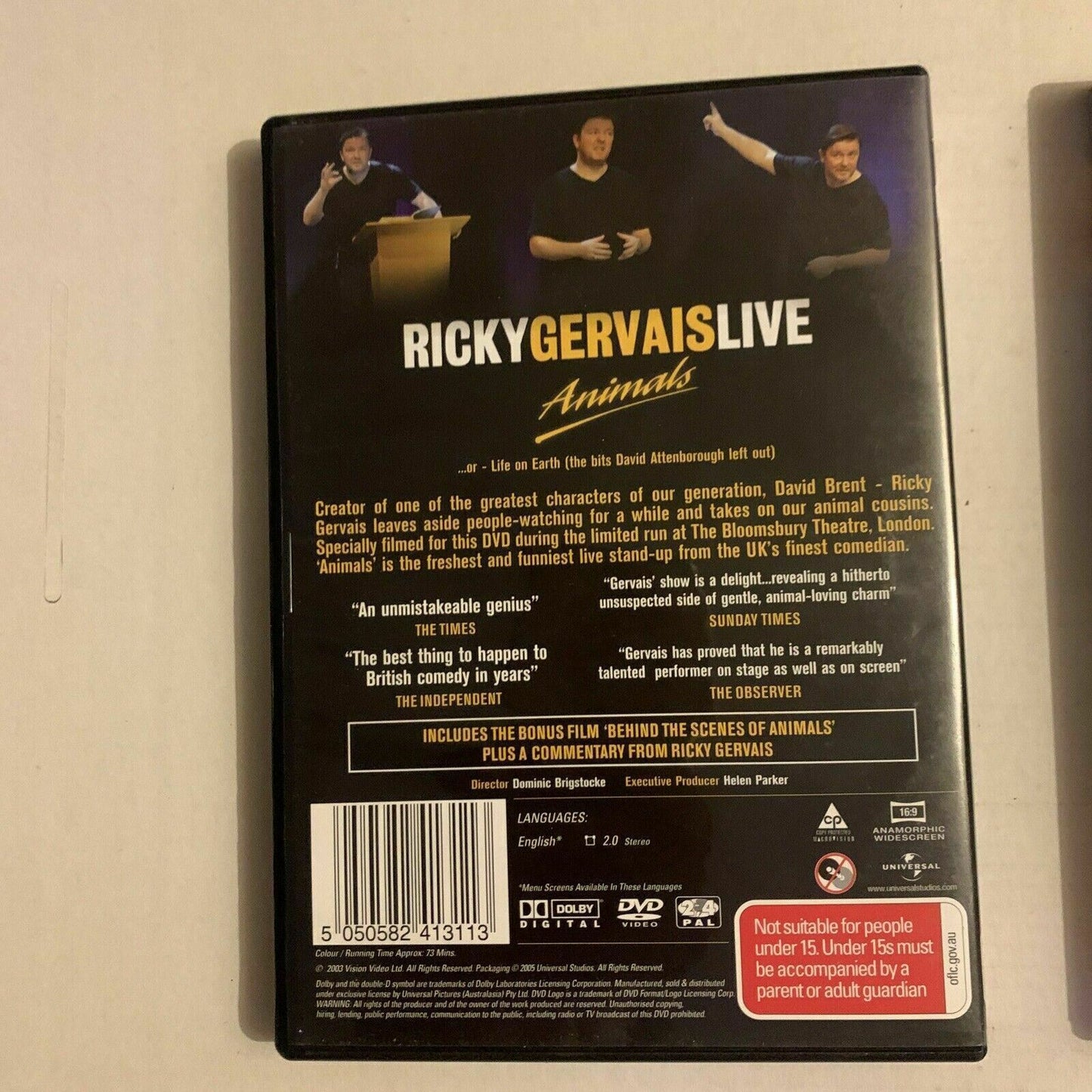 Ricky Gervais Live - Animals / Fame (DVD, 2007, 2-DVD) Region 4,2