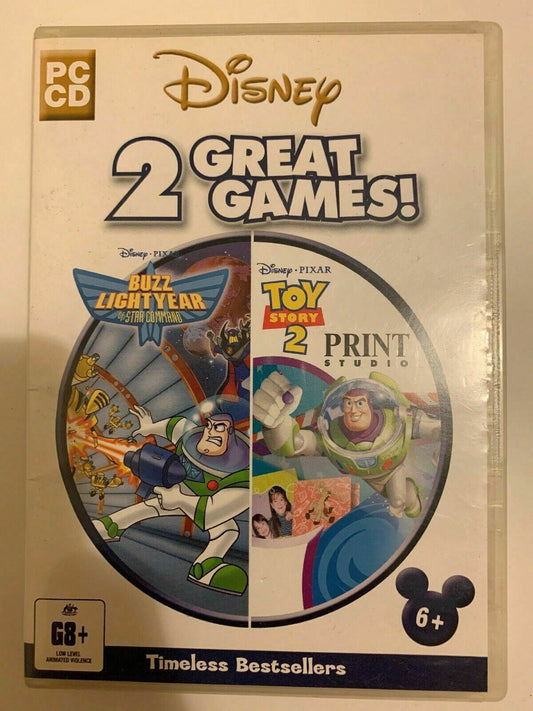 Disney Pixar Buzz LightYear Star Command + Toy Story 2 Print Studio PC Game