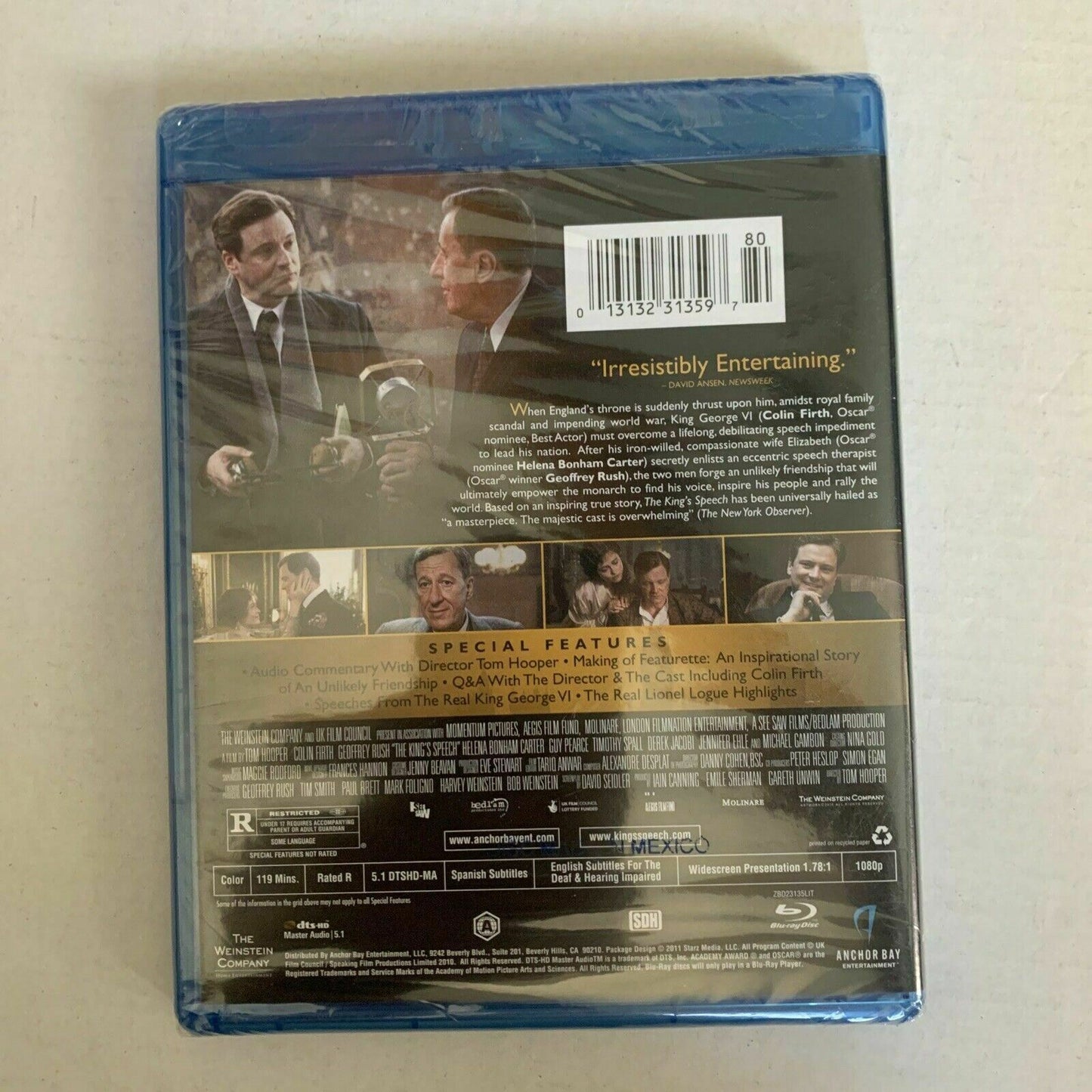 *New Sealed* The King's Speech (Bluray, 2010) Colin Firth. Region A