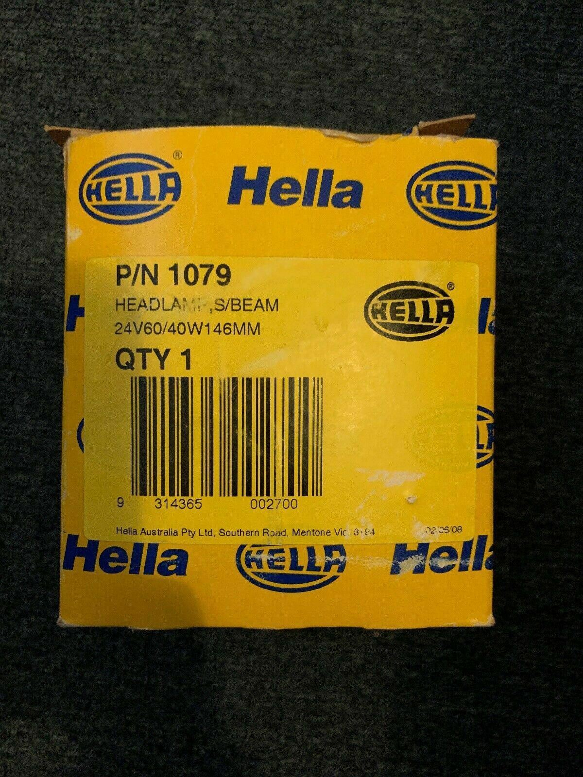 HELLA  1079 Beam Lights HEADLAMP S/BEAM 24V60/40W146MM