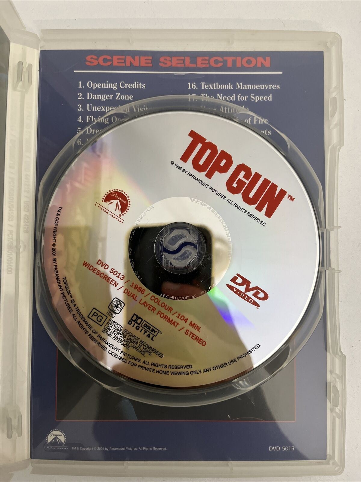 Top Gun (DVD, 1986) Tom Cruise, Kelly McGillis, Val Kilmer. Region 4