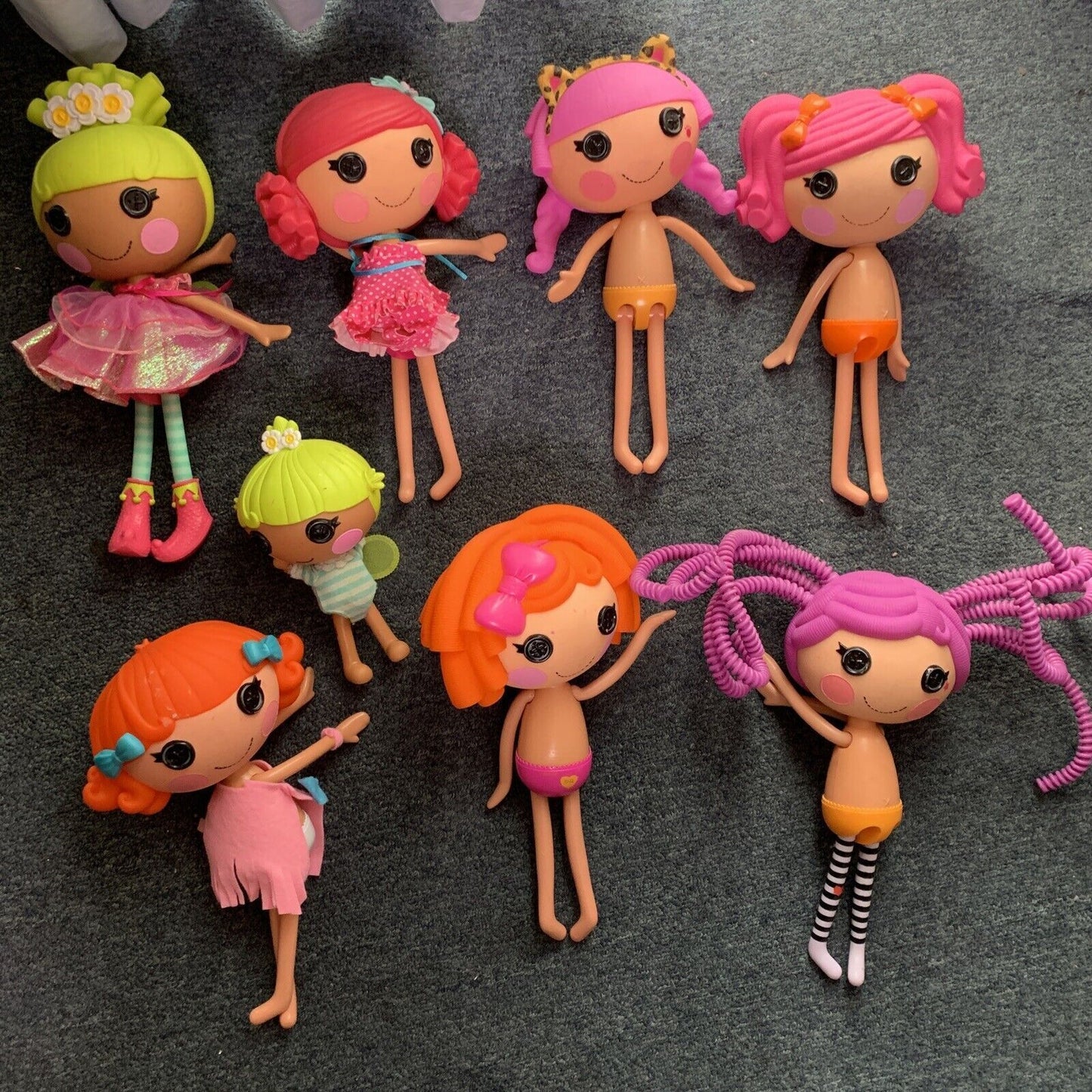 9x Lalaloopsy Doll Pix E Flutters Coral Twinkle Sunny Side Silly Hair Hot Dog