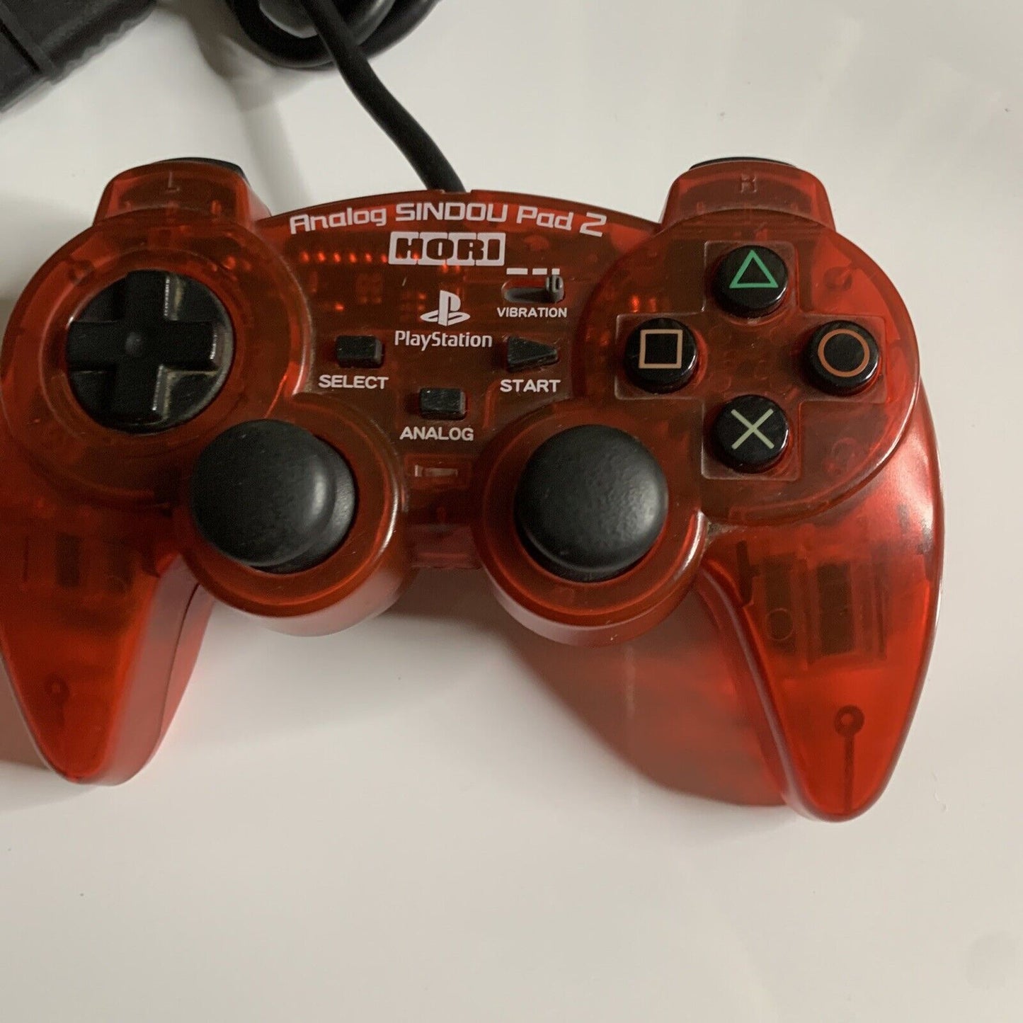 Hori Analog Sindou Pad 2 Sony PS2 Controller Transparent Red Strong Vibration