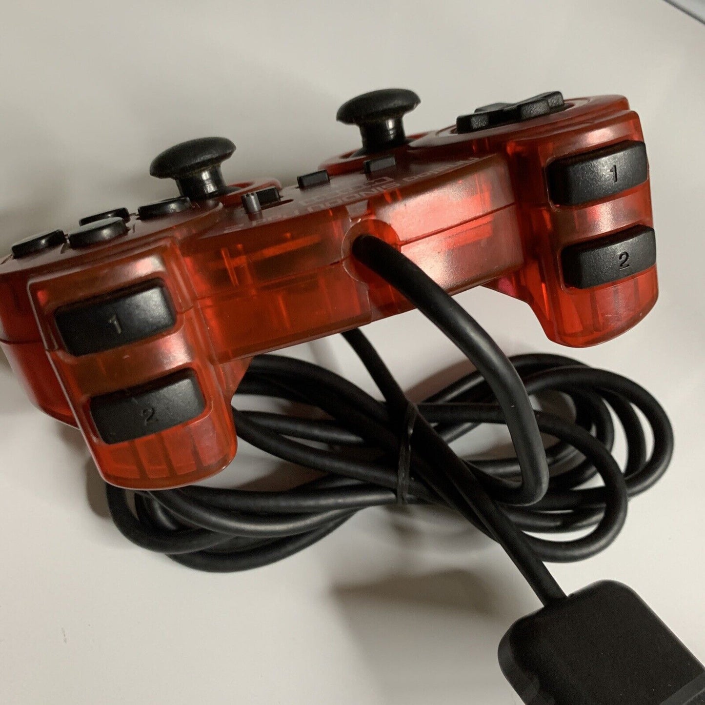 Hori Analog Sindou Pad 2 Sony PS2 Controller Transparent Red Strong Vibration