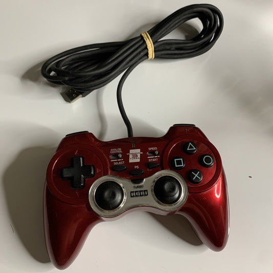 Sony PlayStation 3 Hori Horipad 3 Turbo PS3 Controller Red with Rapid Fire