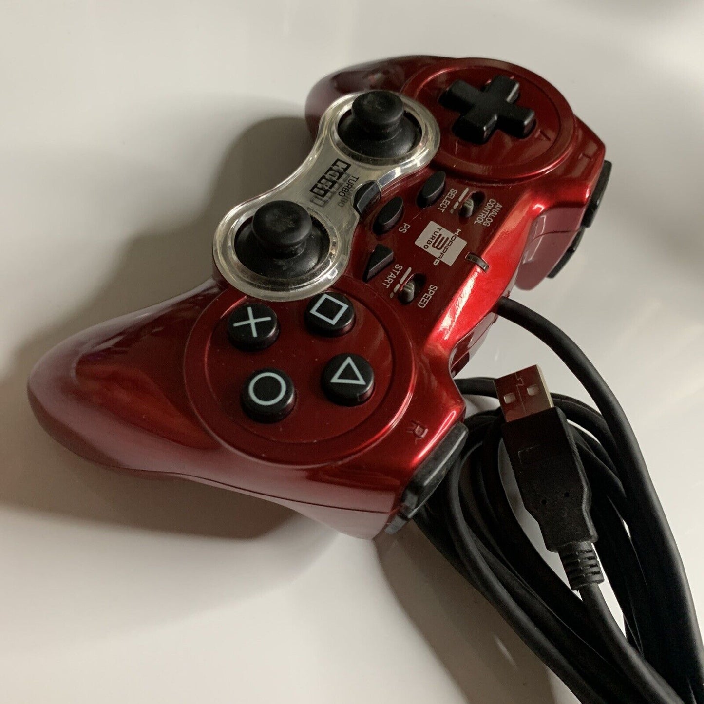 Sony PlayStation 3 Hori Horipad 3 Turbo PS3 Controller Red with Rapid Fire